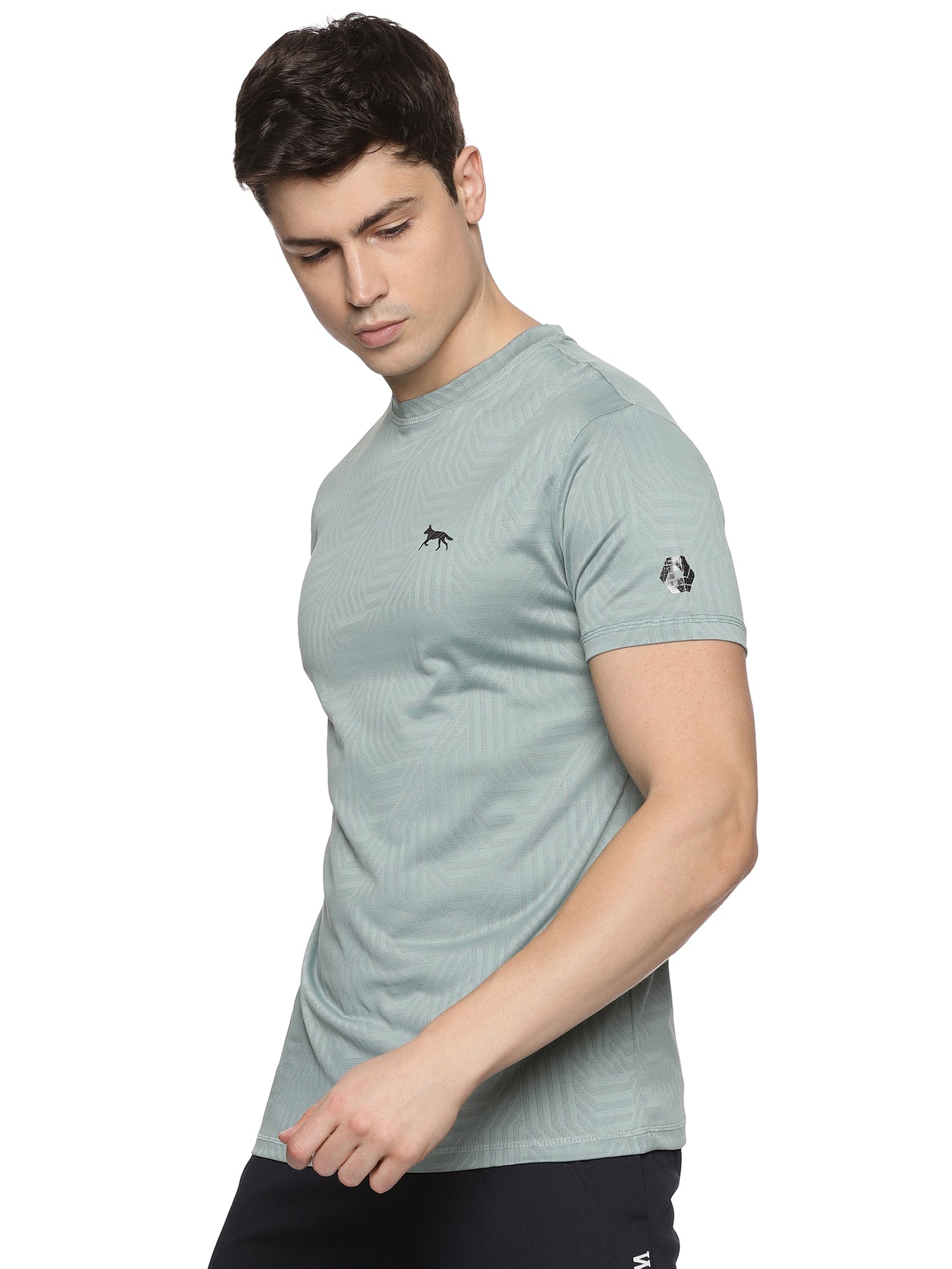Wild Dogs Men Breathable Textured Workout T-Shirt