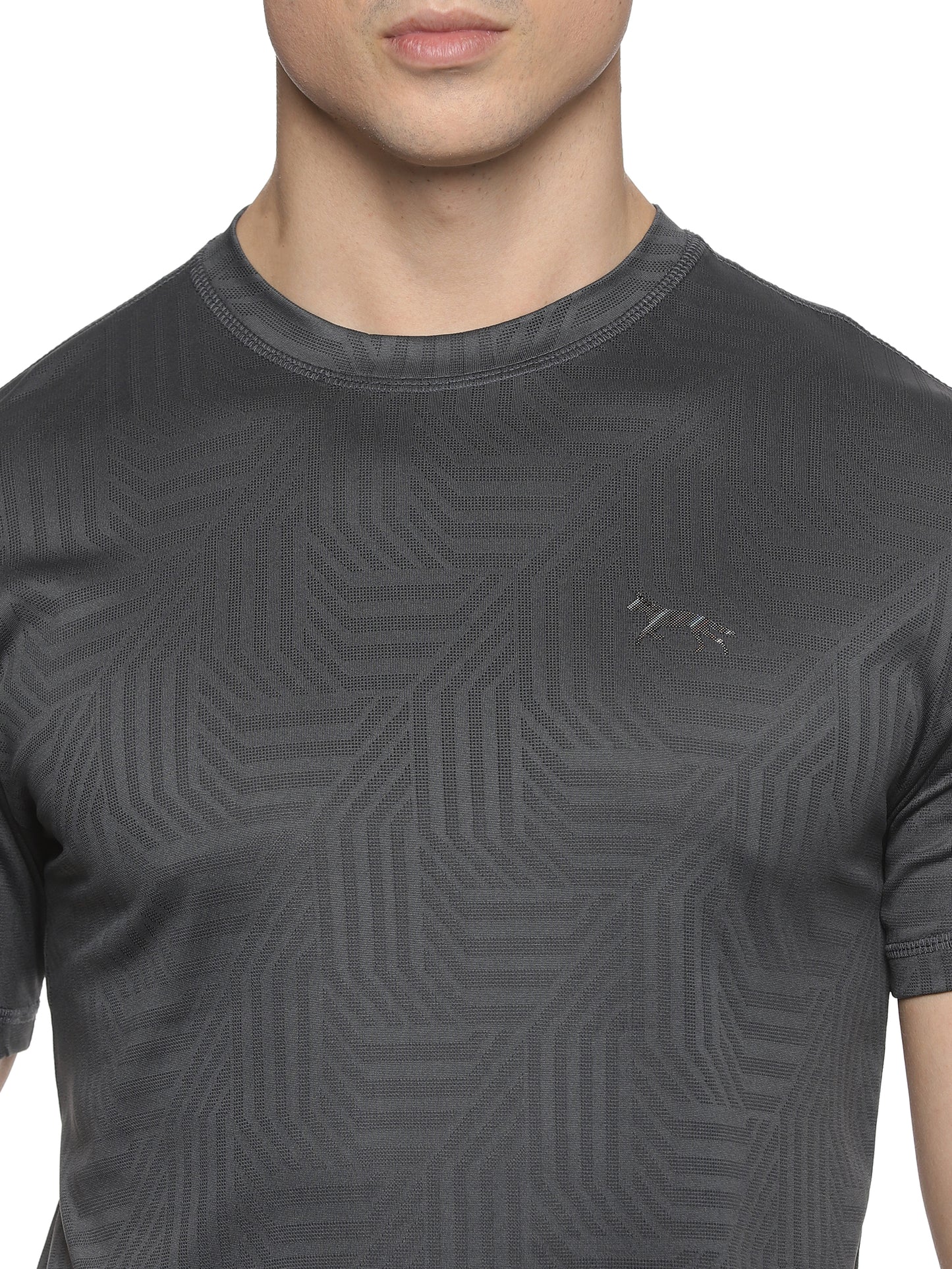 Wild Dogs Men Breathable Textured Workout T-Shirt