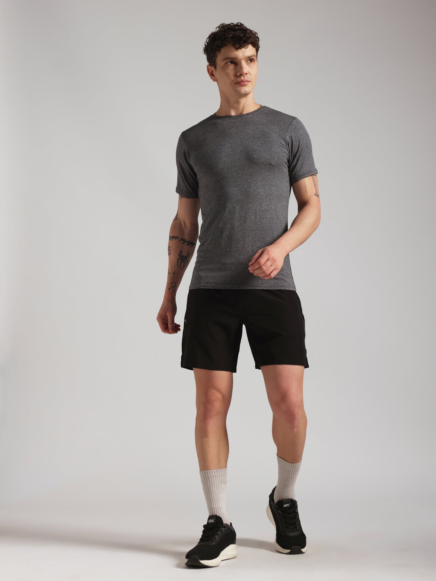 Men’s Premium Self-Textured Dark Grey GYM T-Shirt