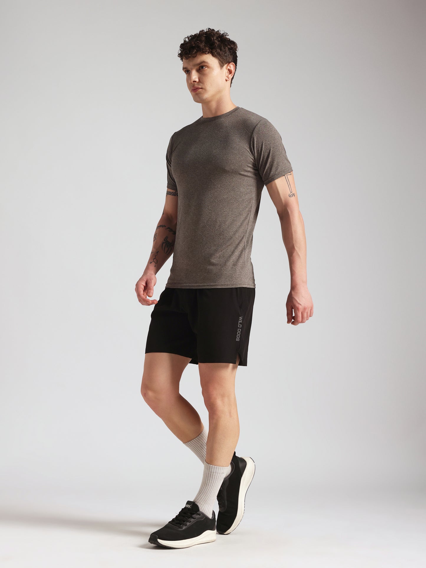 Men’s Premium Self-Textured Olive Brown GYM T-Shirt (Copy)