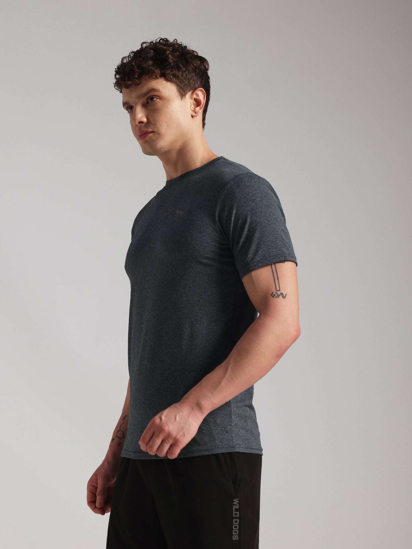 Men’s Premium Self-Textured Teal Blue GYM T-Shirt