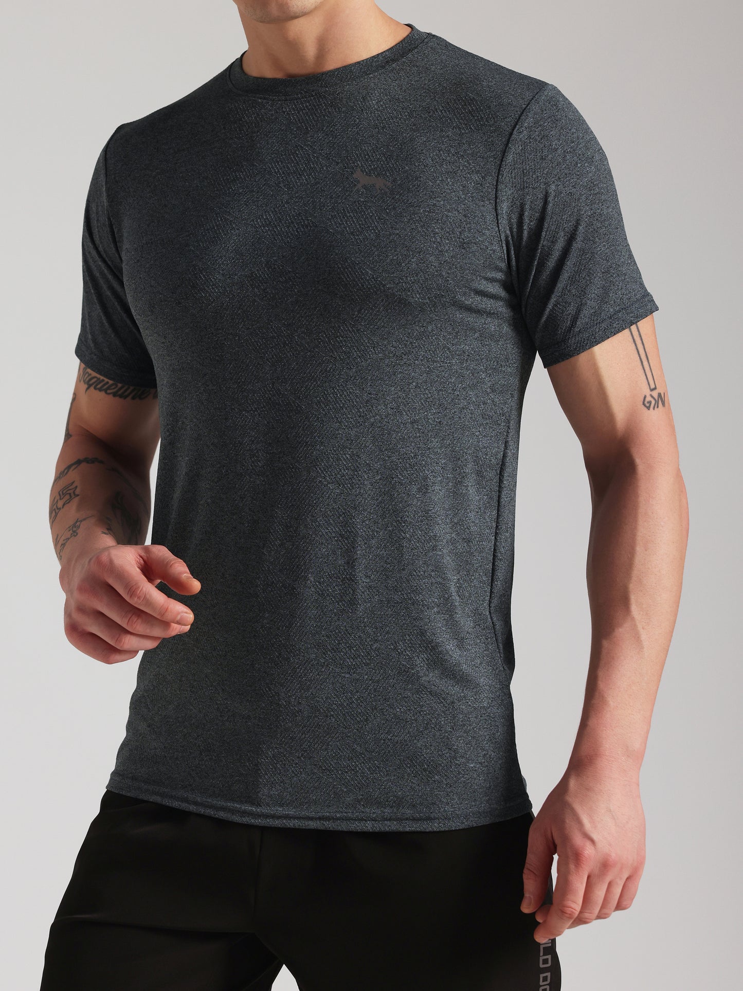 Men’s Premium Self-Textured Teal Blue GYM T-Shirt