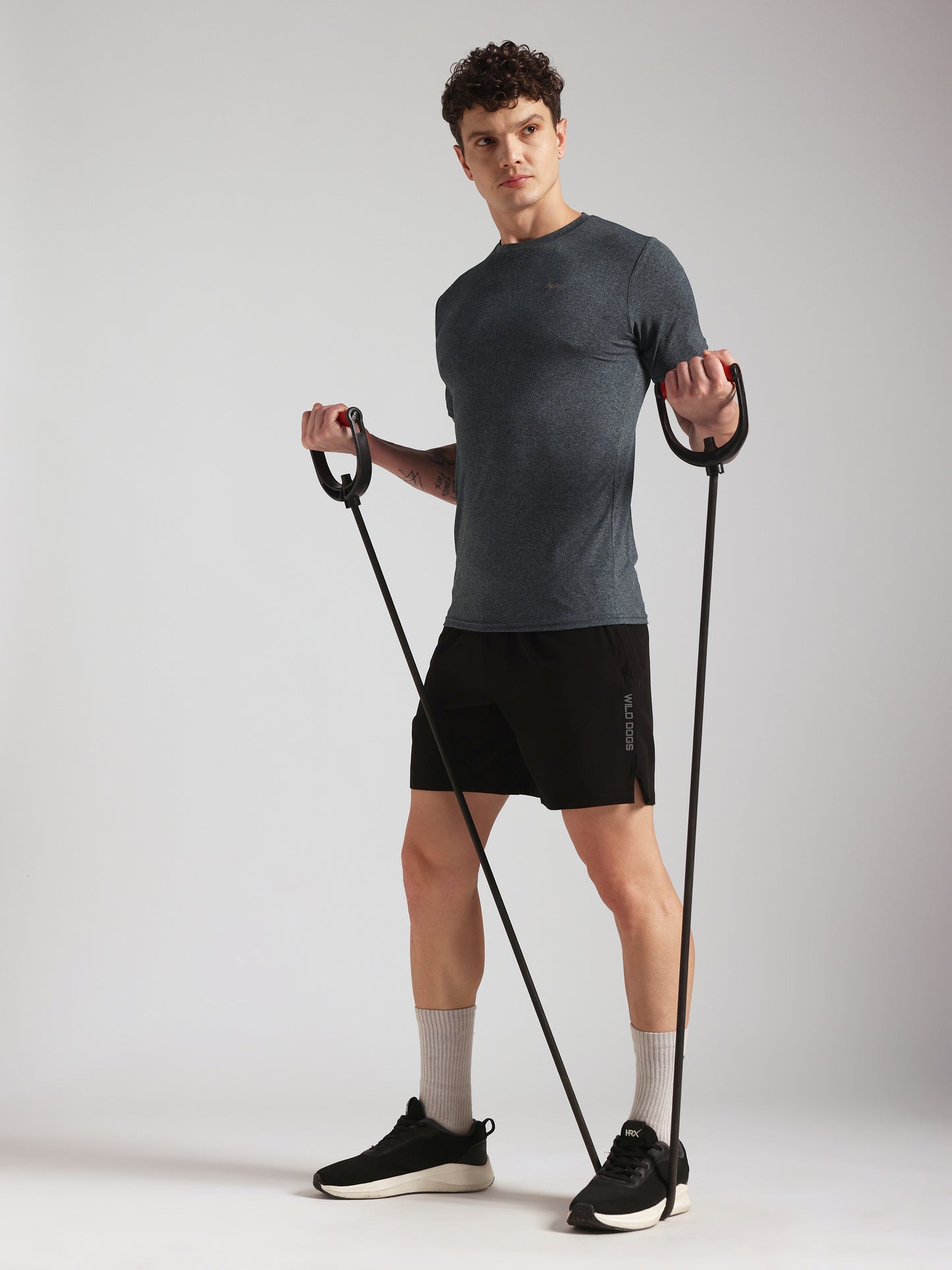 Men’s Premium Self-Textured Teal Blue GYM T-Shirt