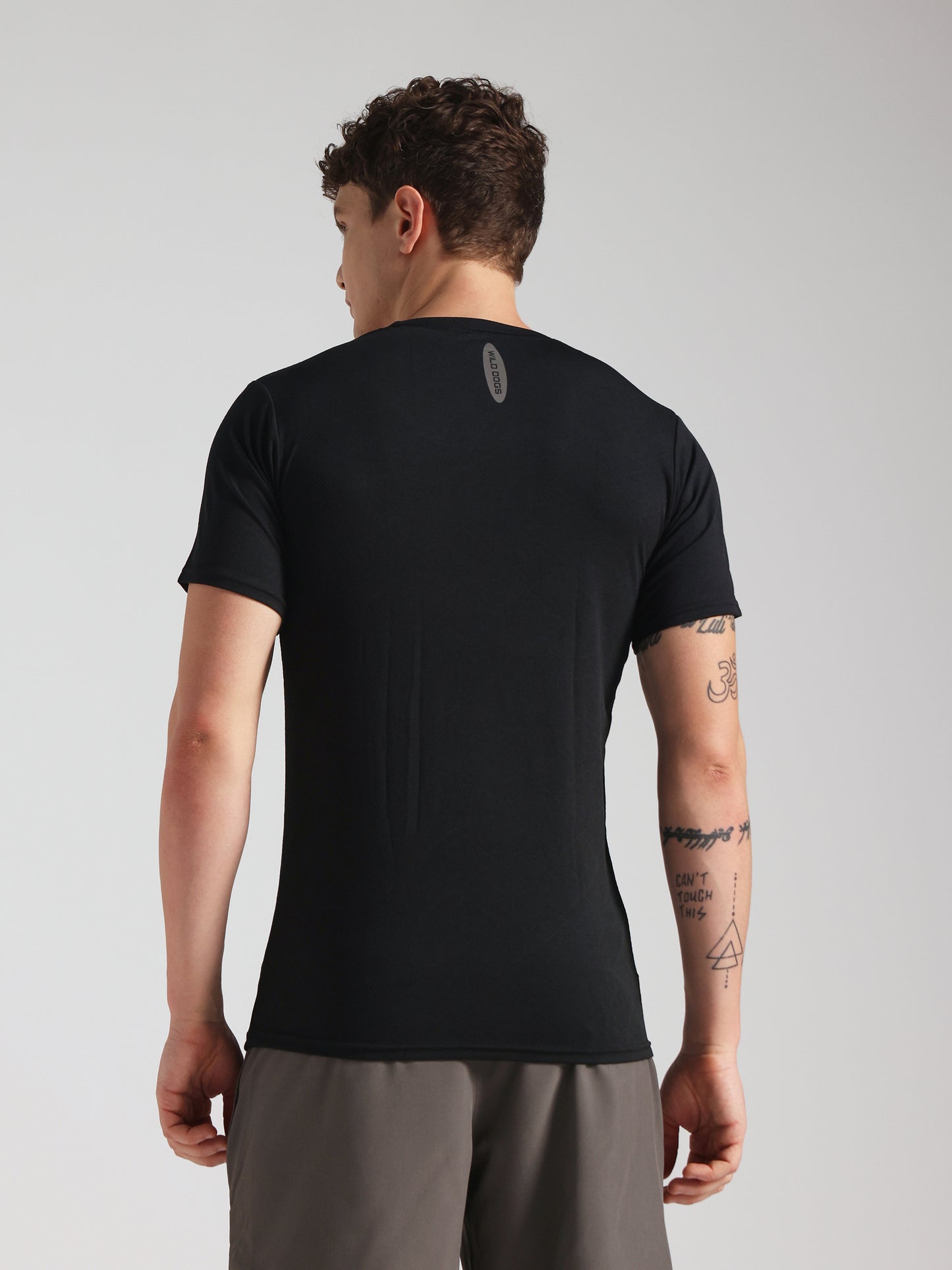 Men’s Premium Self-Textured Black GYM T-Shirt