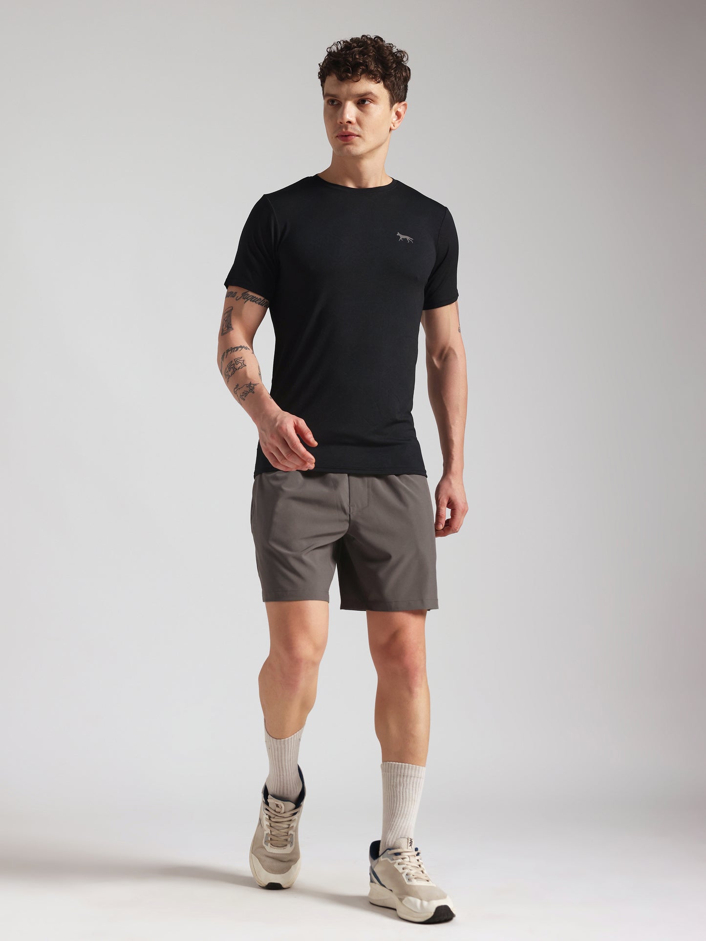 Men’s Premium Self-Textured Black GYM T-Shirt