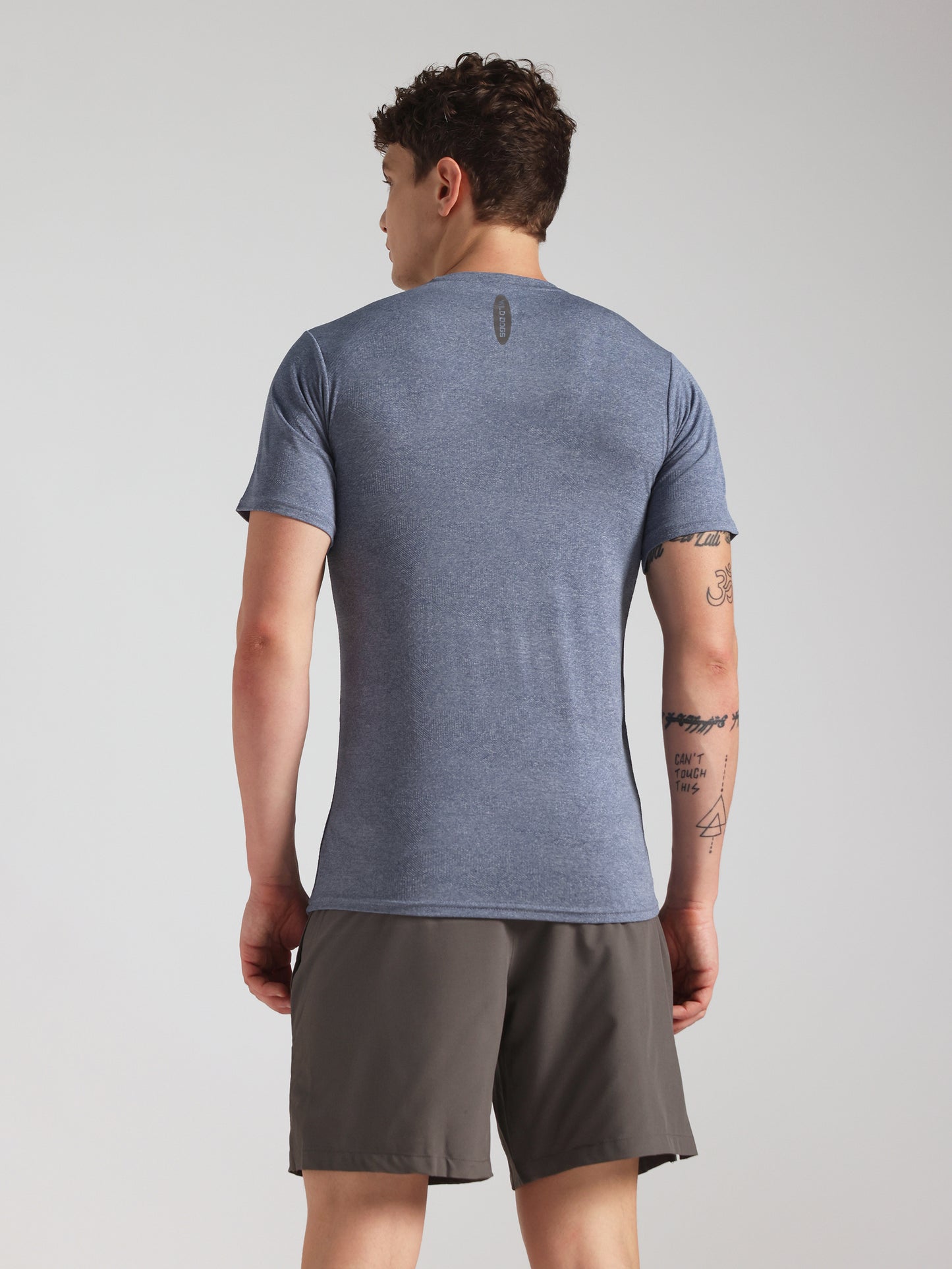Men’s Premium Self-Textured Ice Blue GYM T-Shirt