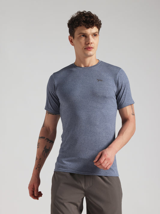 Men’s Premium Self-Textured Ice Blue GYM T-Shirt