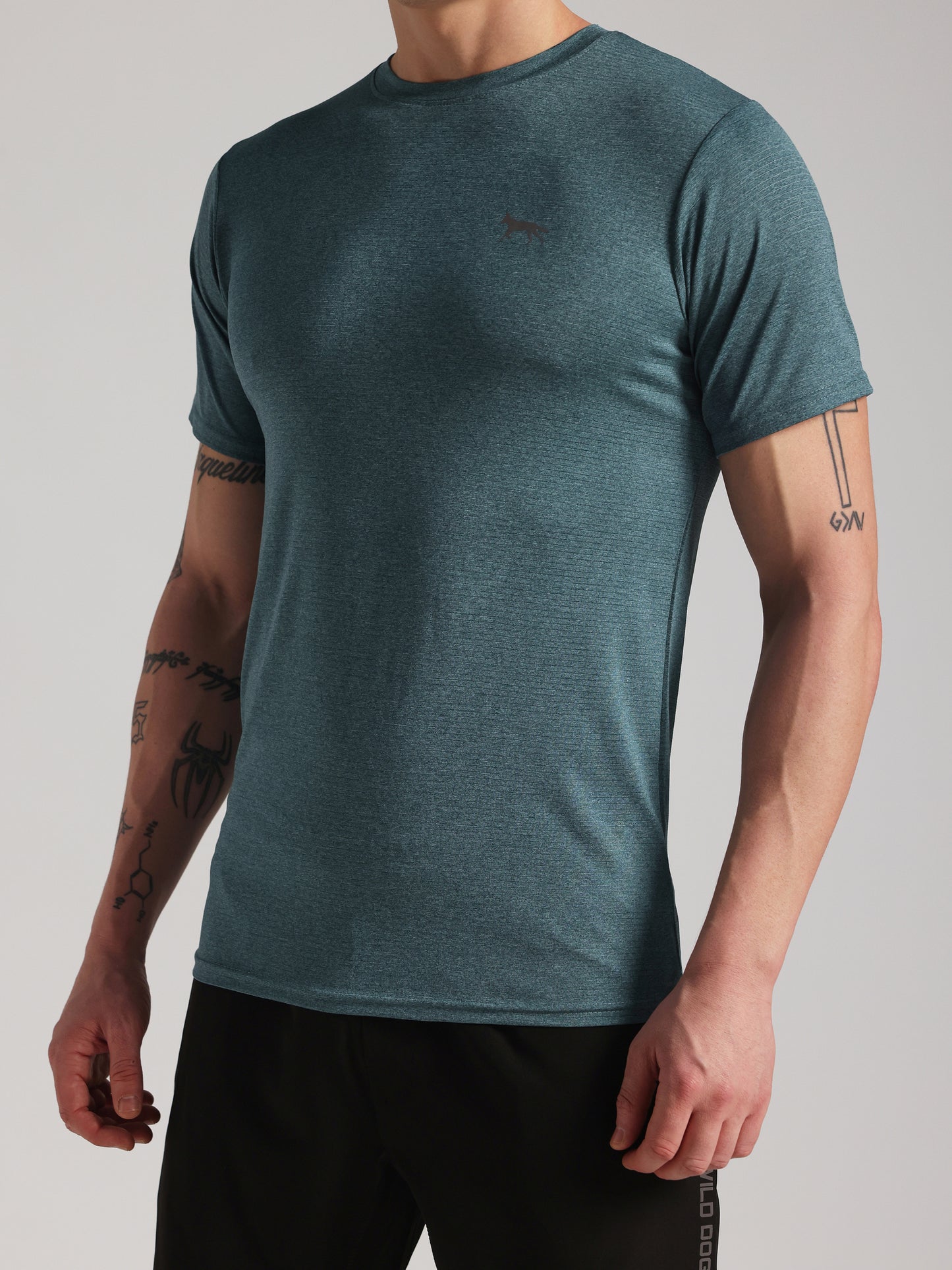 Men’s Premium Self-Textured Sea Blue GYM T-Shirt