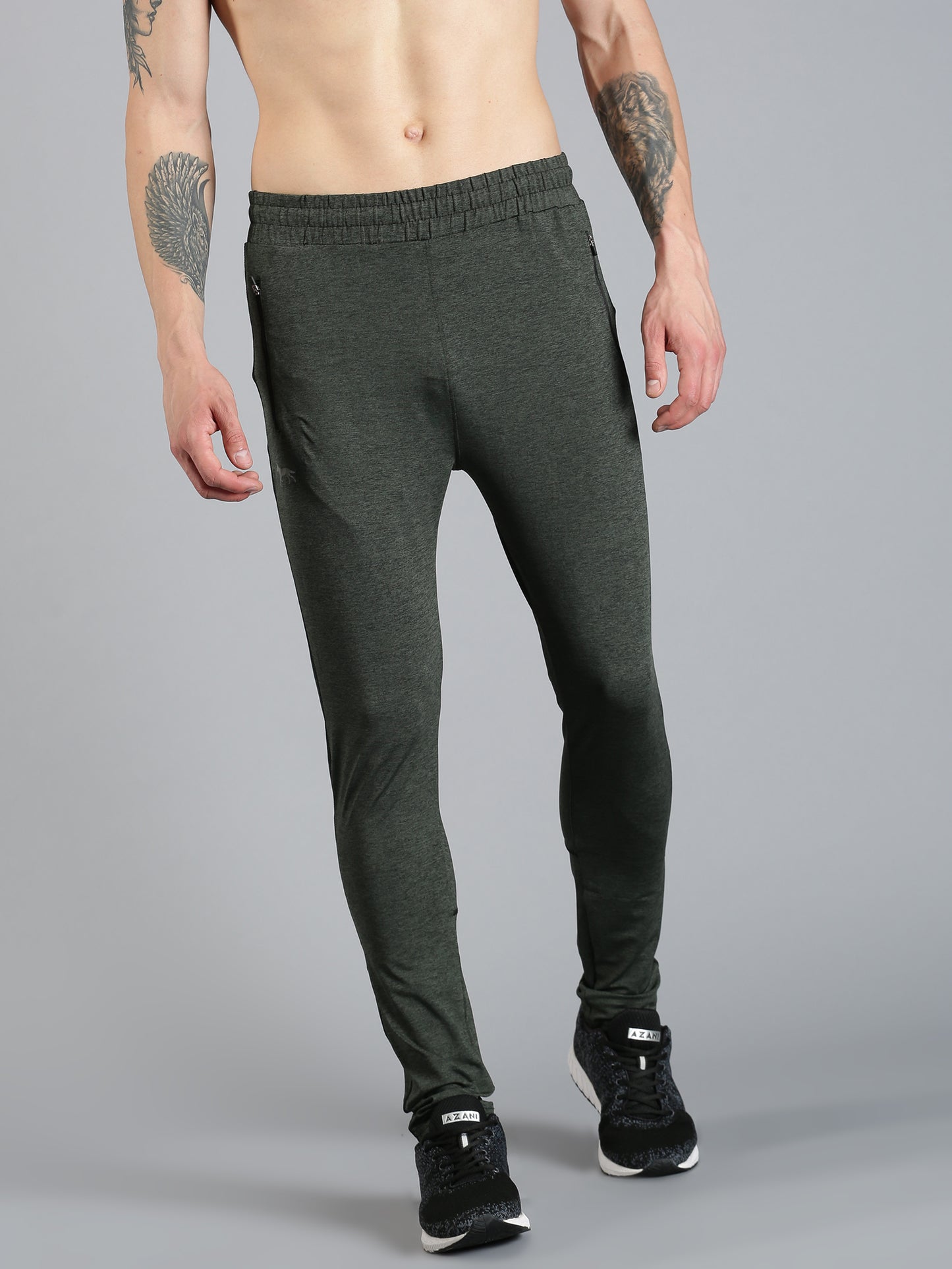 WILD DOGS Men's Regular Fit Polyester Olive Milanz Trackpant